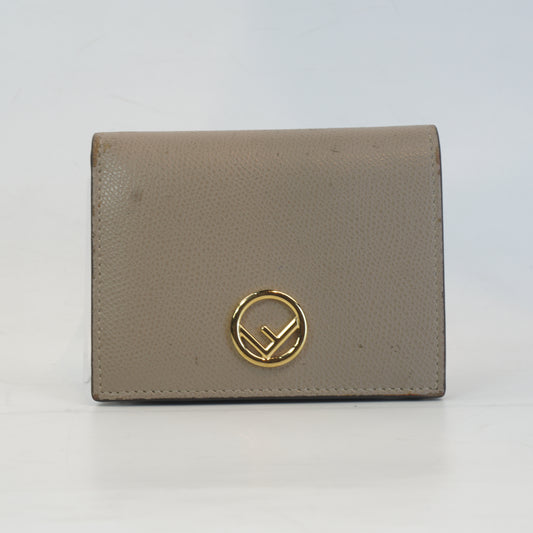 Fendi Compact Leather Bi-Fold Wallet GHW
