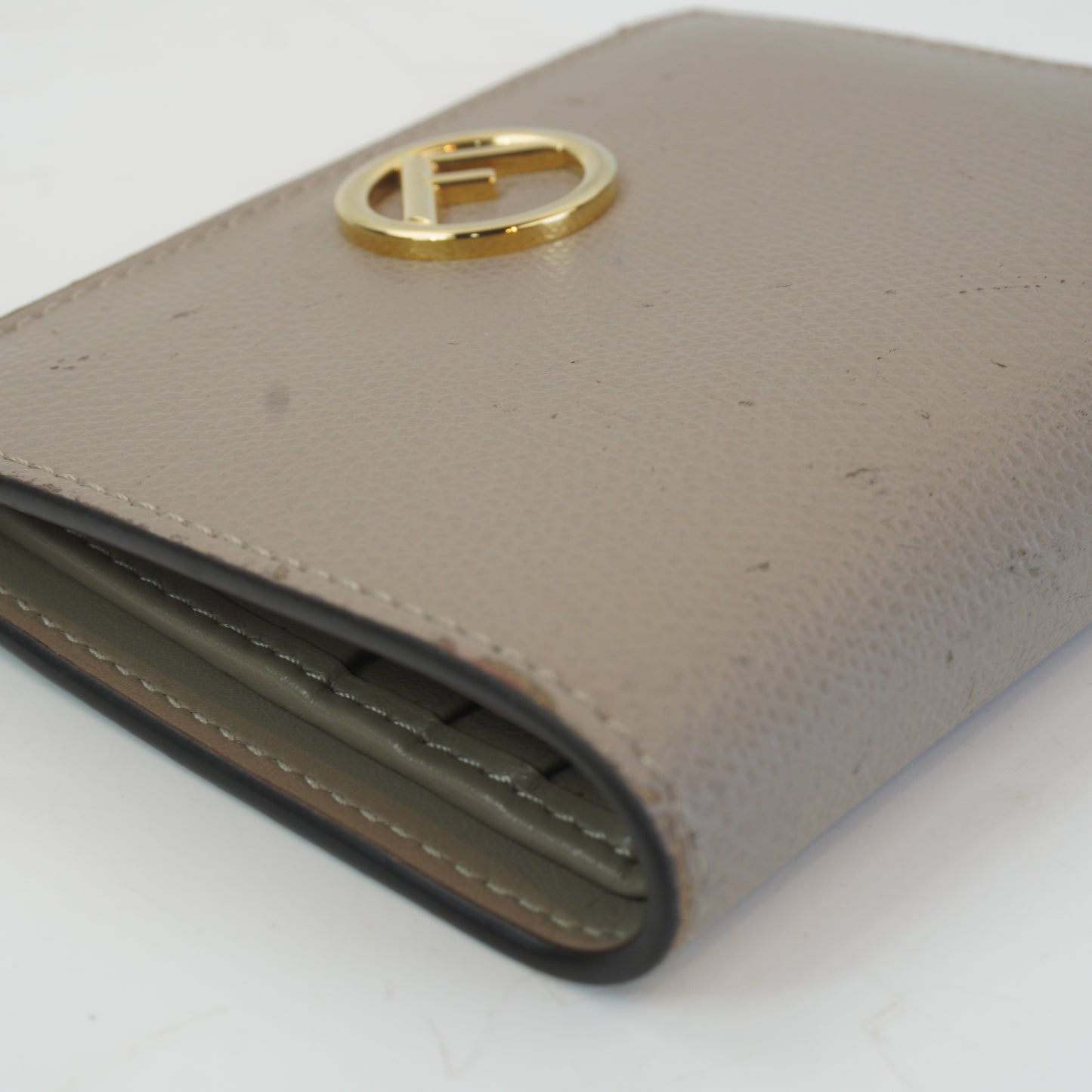 Fendi Compact Leather Bi-Fold Wallet GHW