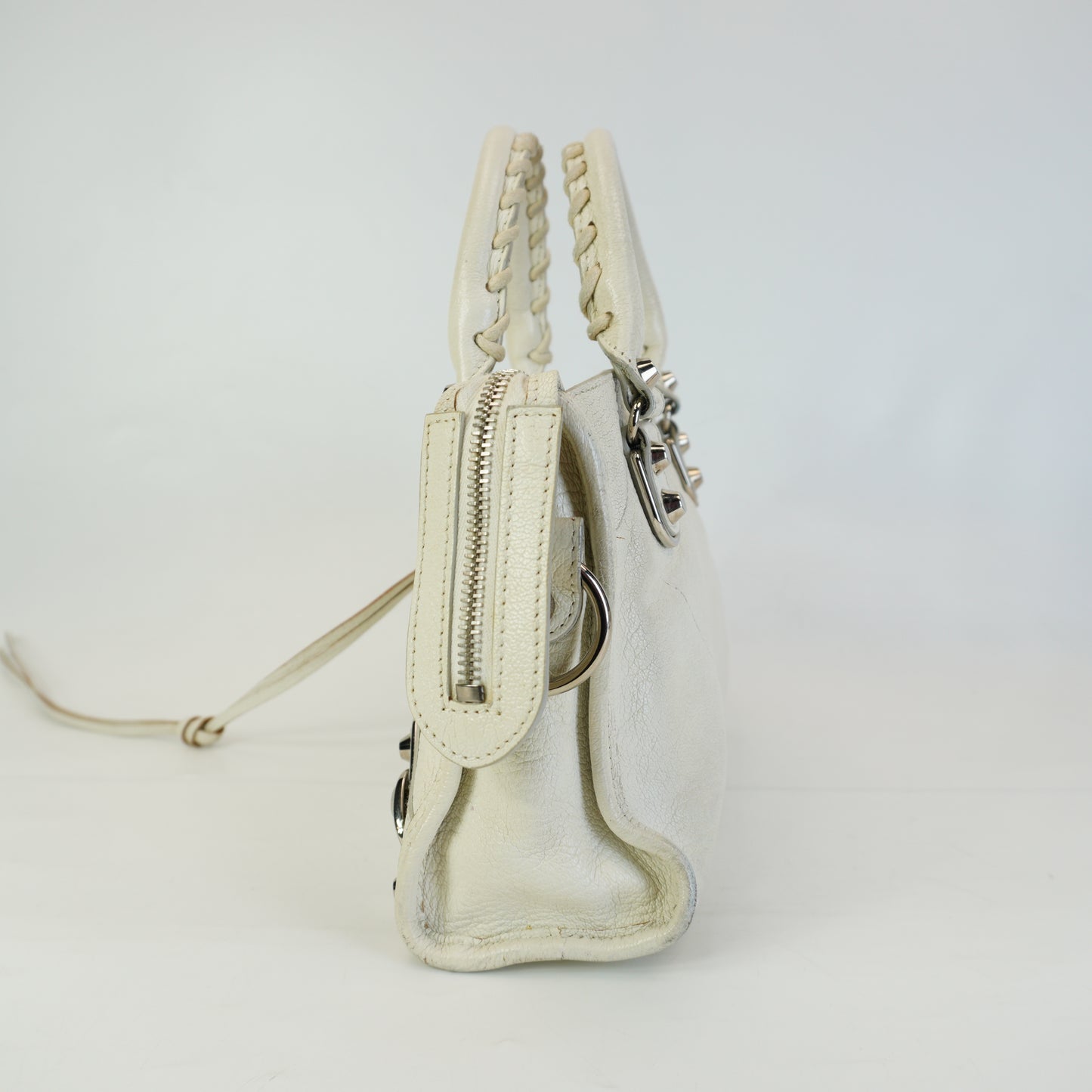 Balenciaga Classic Mini City Bag White SHW