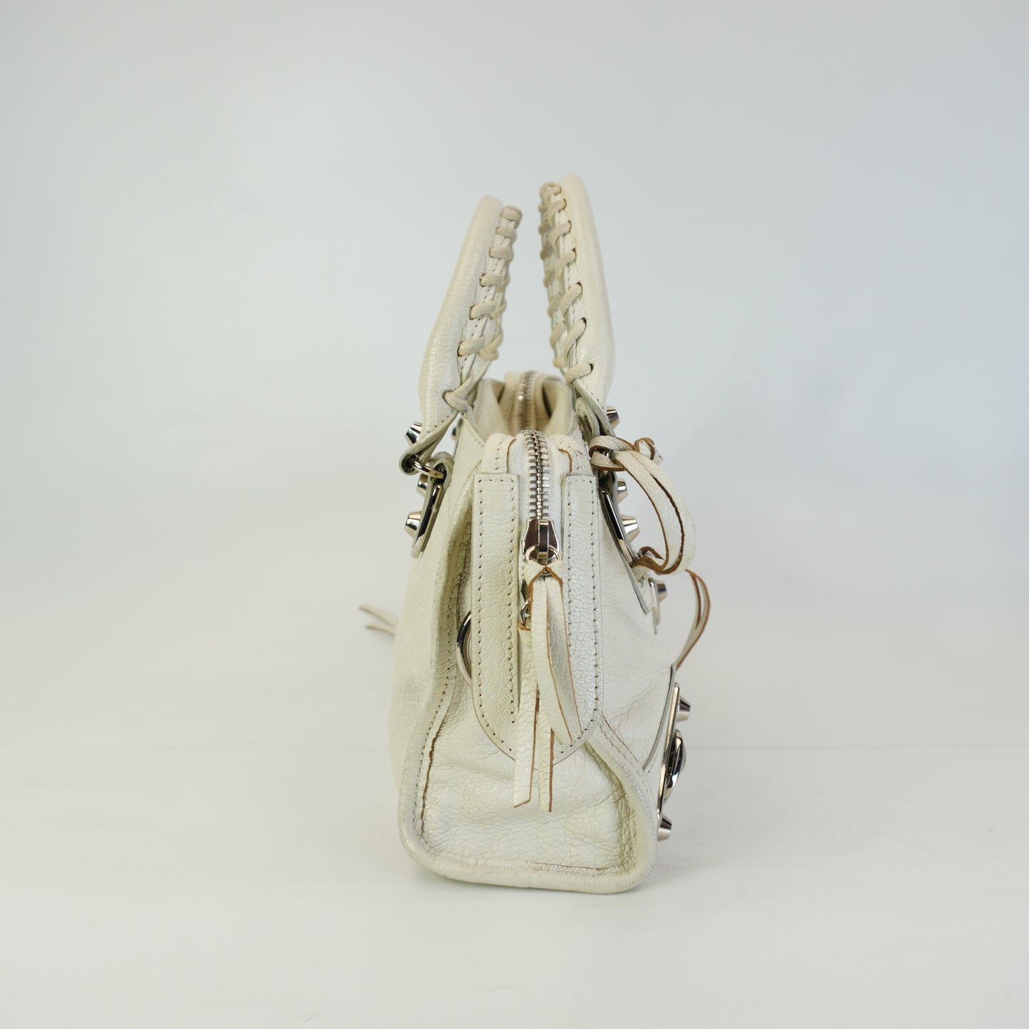 Balenciaga Classic Mini City Bag White SHW