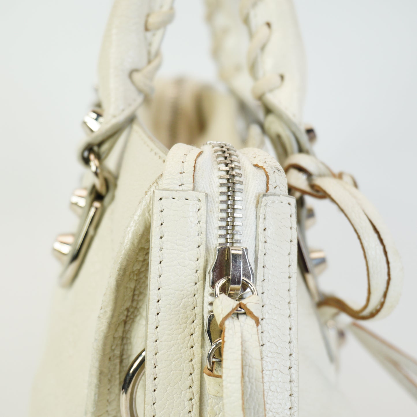 Balenciaga Classic Mini City Bag White SHW