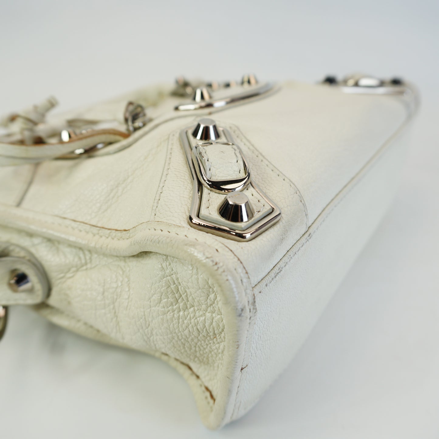 Balenciaga Classic Mini City Bag White SHW