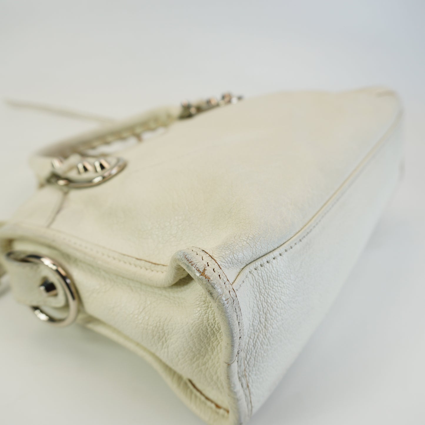 Balenciaga Classic Mini City Bag White SHW