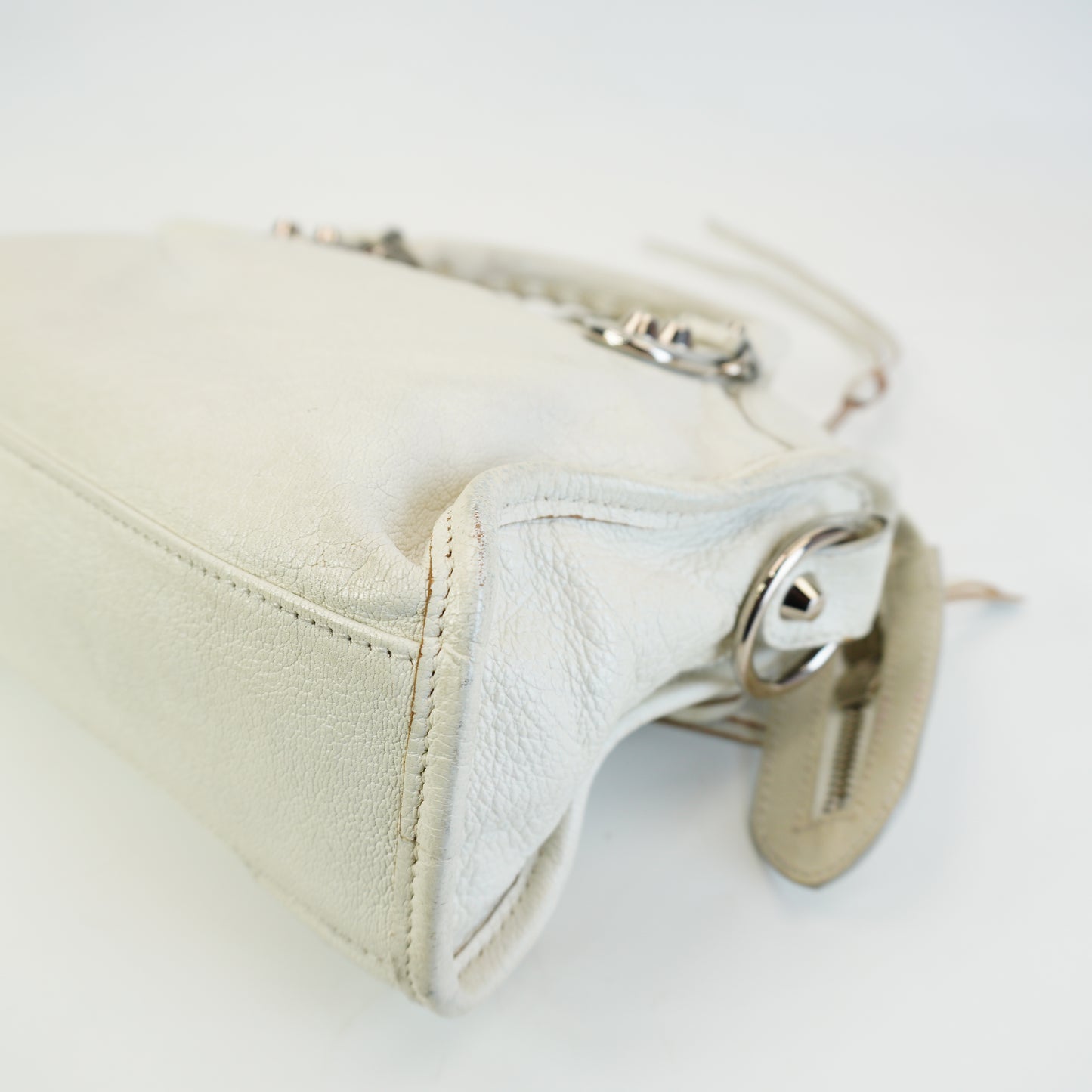 Balenciaga Classic Mini City Bag White SHW