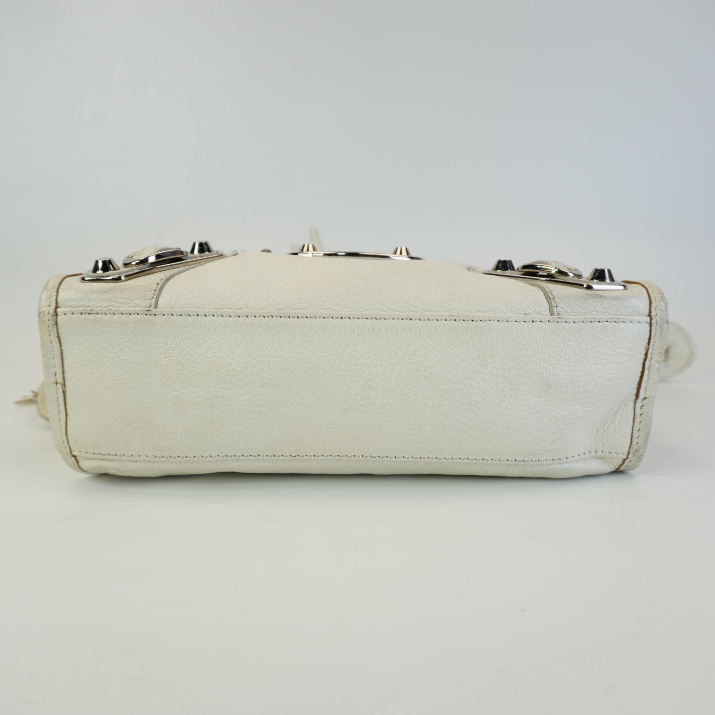 Balenciaga Classic Mini City Bag White SHW