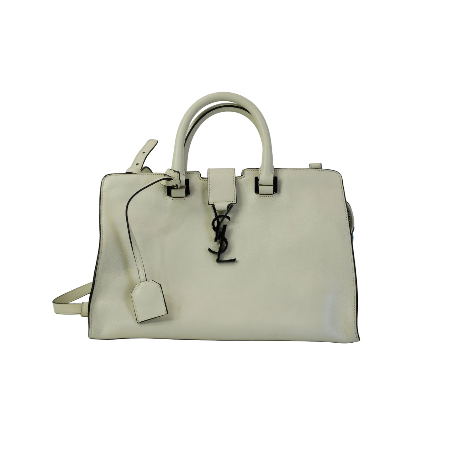 YSL	Cabas White Medium (Recolored)