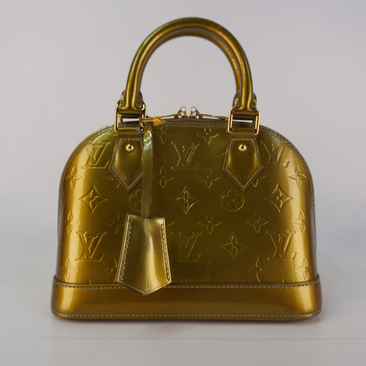 Louis Vuitton	Alma BB Mono Vernis Leather Gold