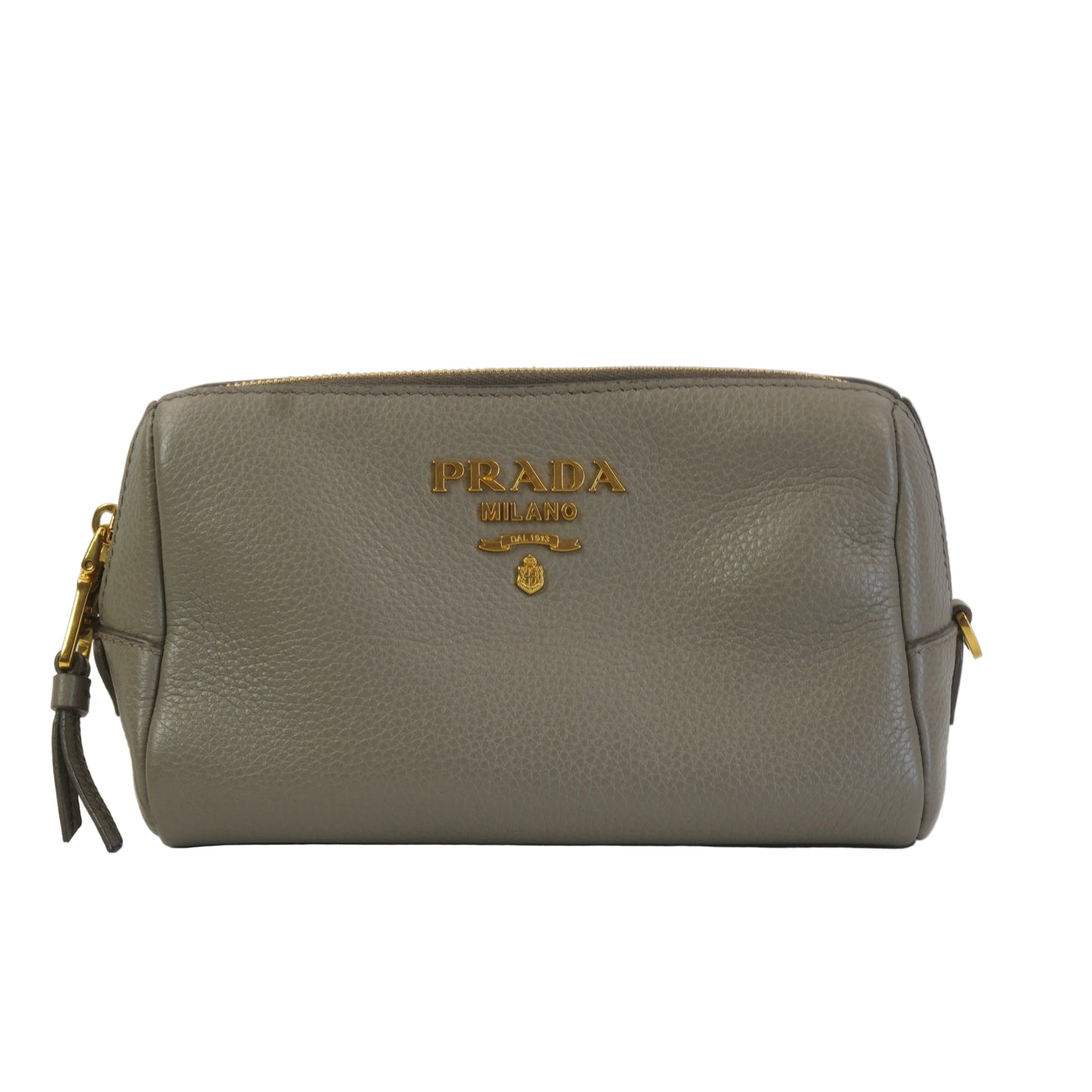 Prada Vitello Daino Leather Pouch Beige GHW