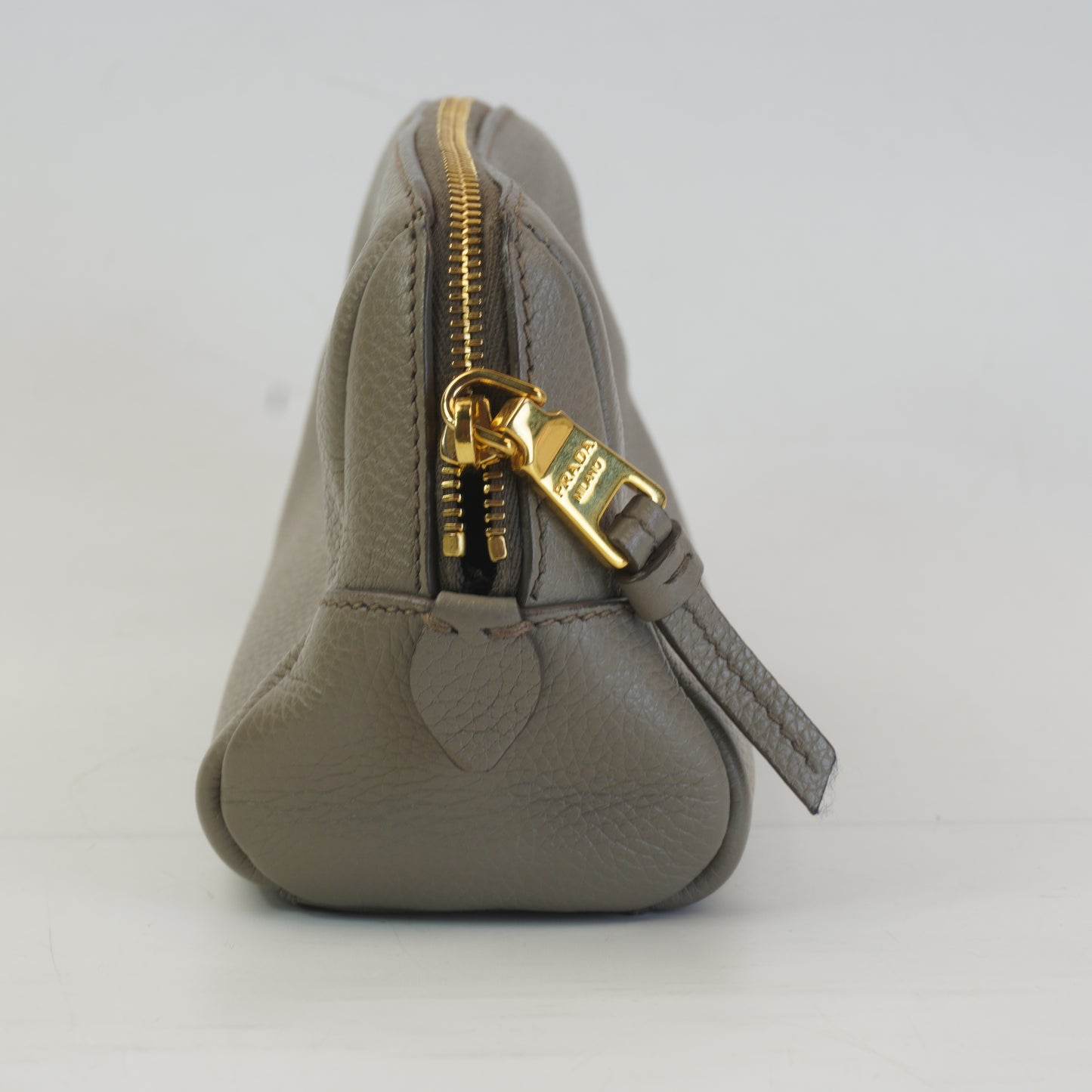 Prada Vitello Daino Leather Pouch Beige GHW