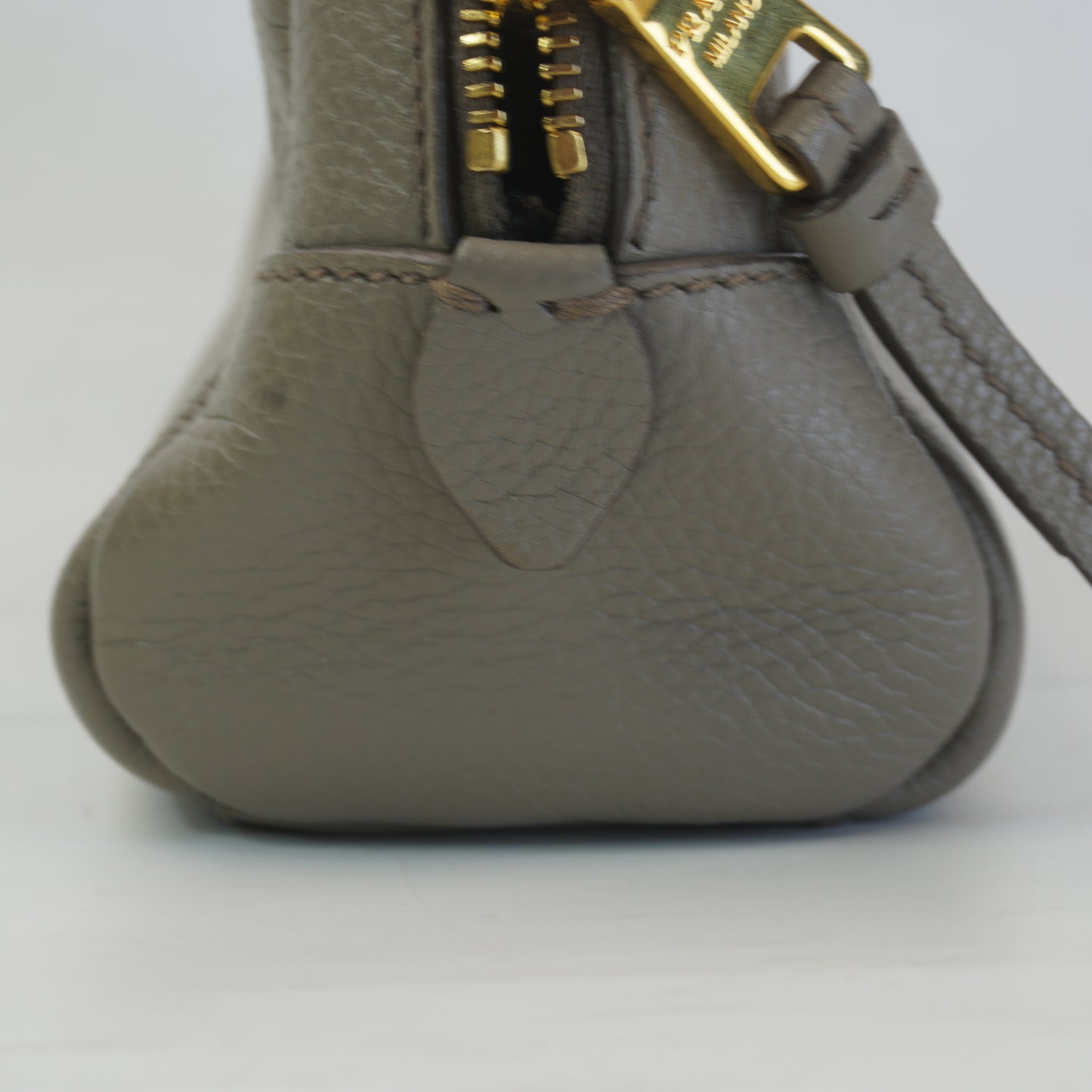 Prada Vitello Daino Leather Pouch Beige GHW