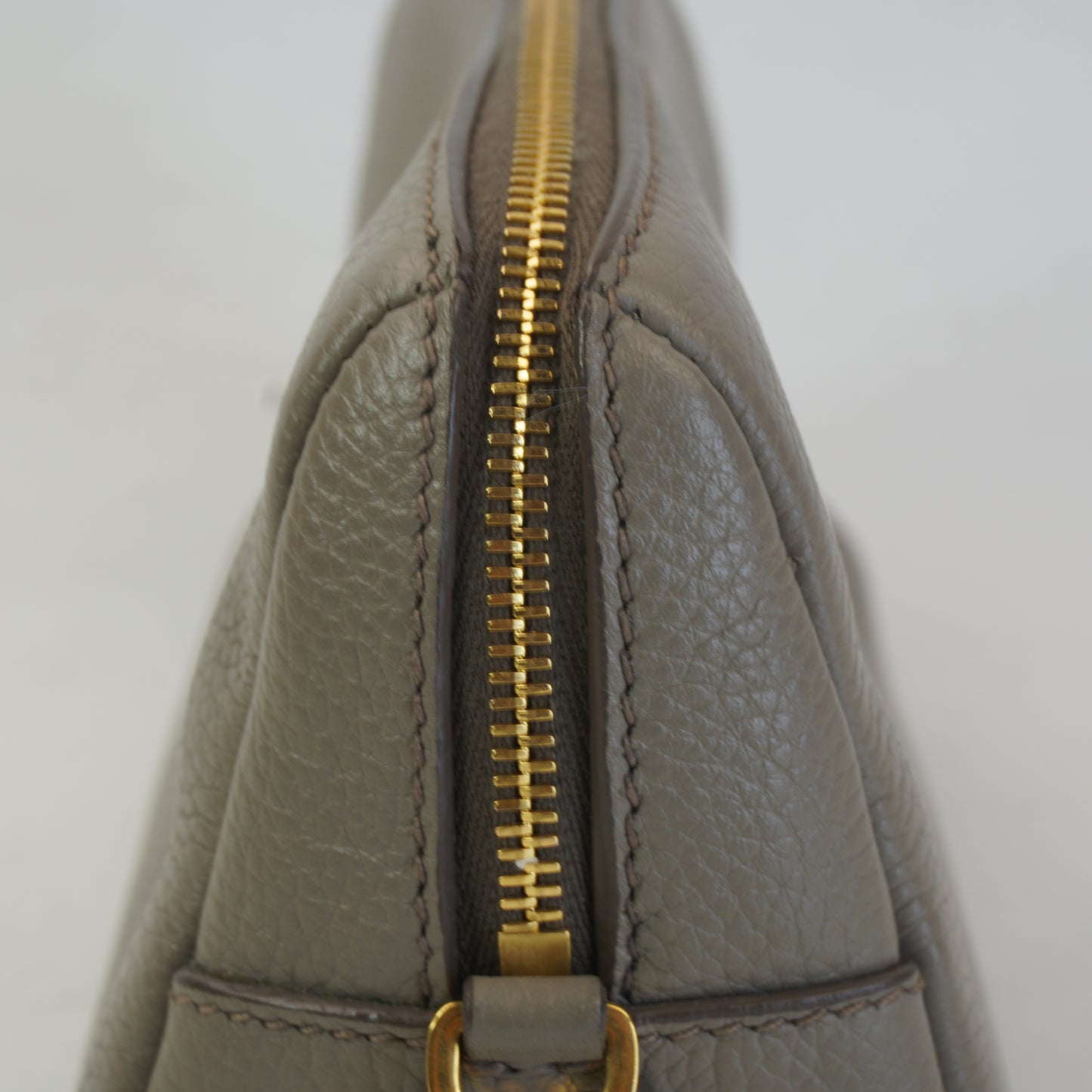 Prada Vitello Daino Leather Pouch Beige GHW