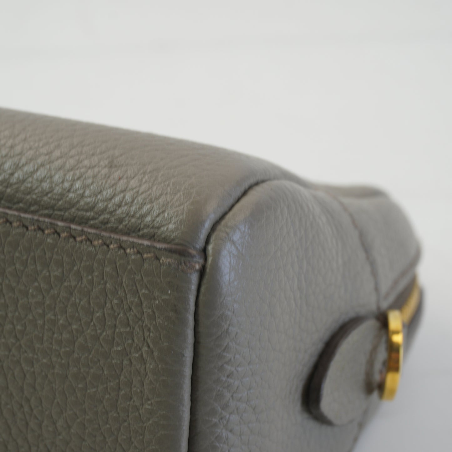 Prada Vitello Daino Leather Pouch Beige GHW
