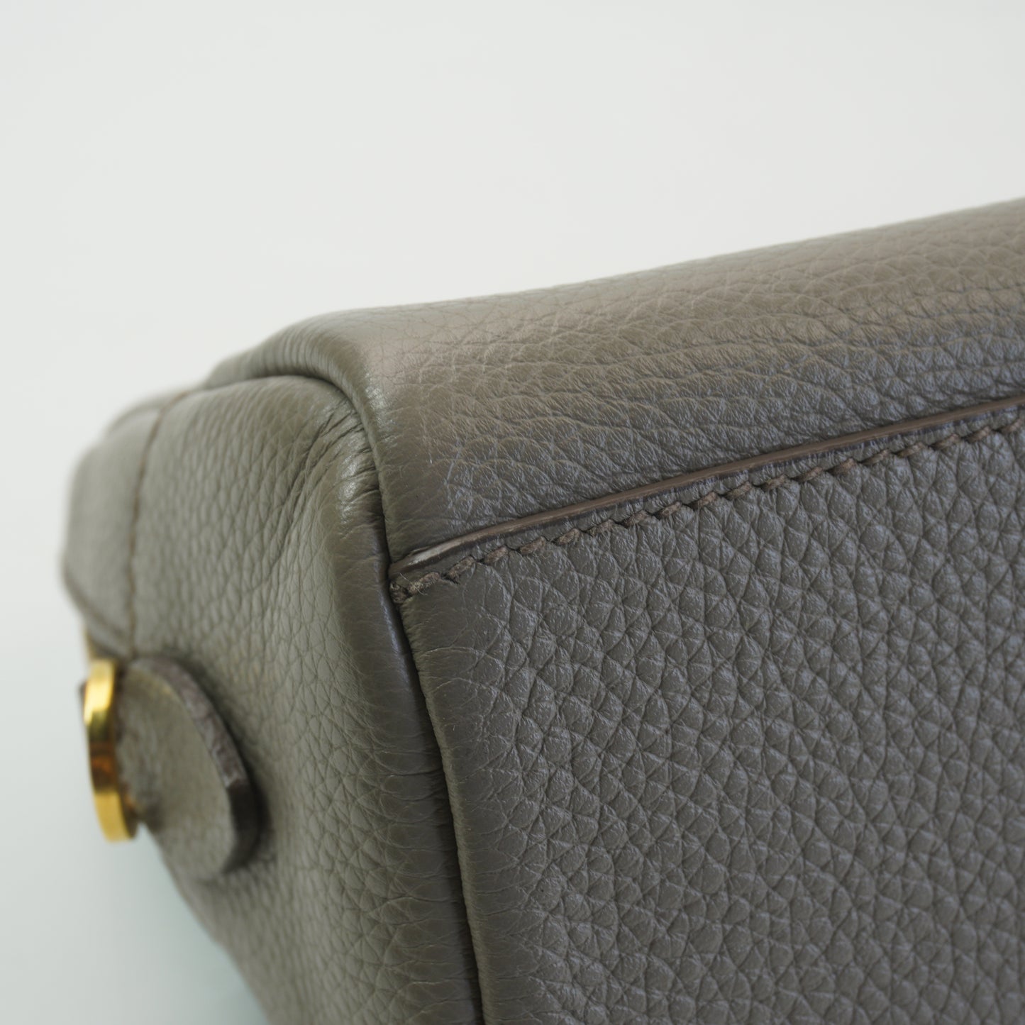 Prada Vitello Daino Leather Pouch Beige GHW