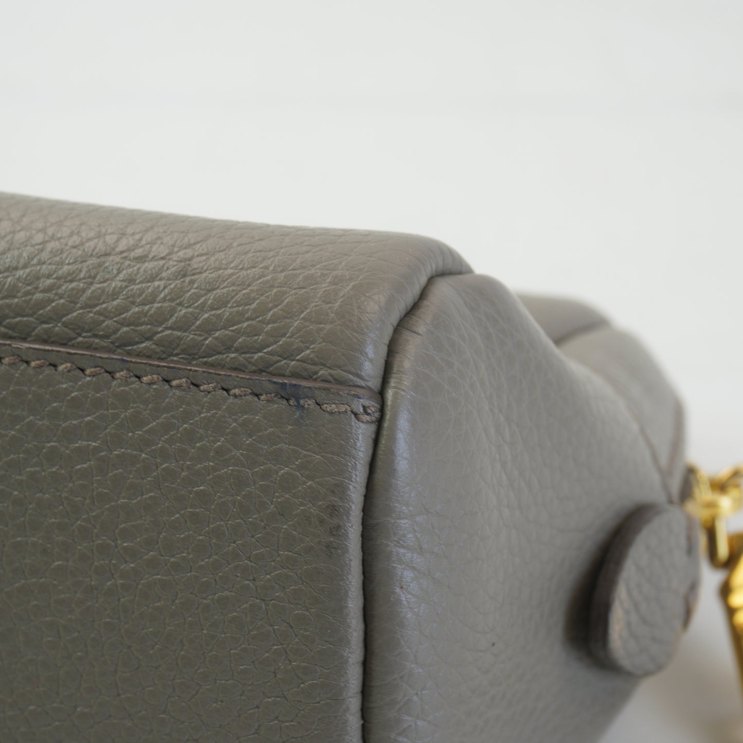 Prada Vitello Daino Leather Pouch Beige GHW