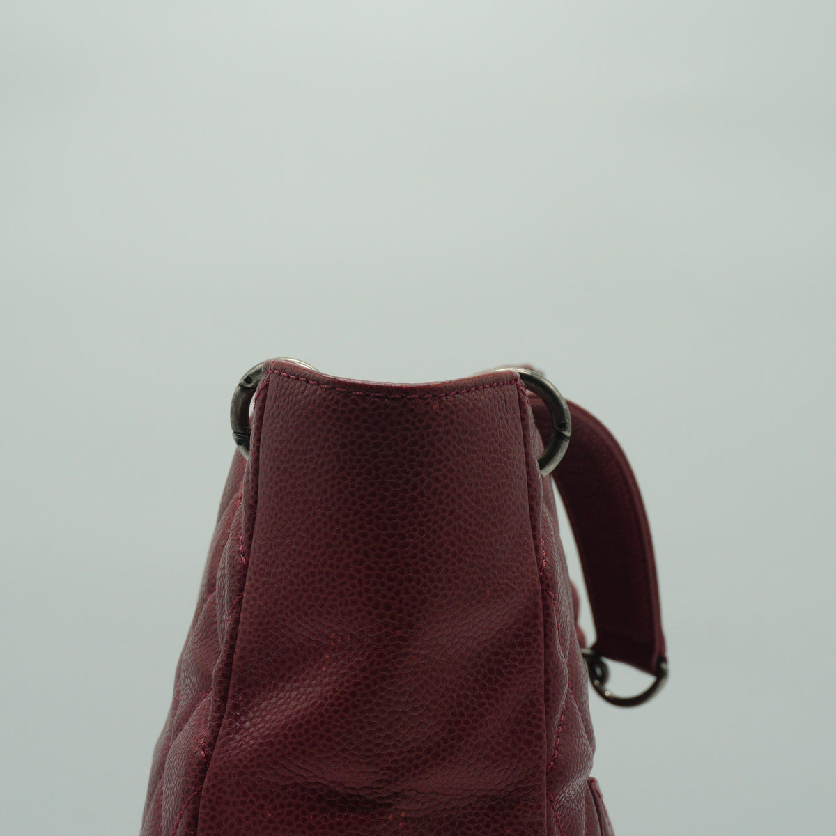 Chanel Petite Shopping Tote Small Pebbled Caviar Burgundy MW