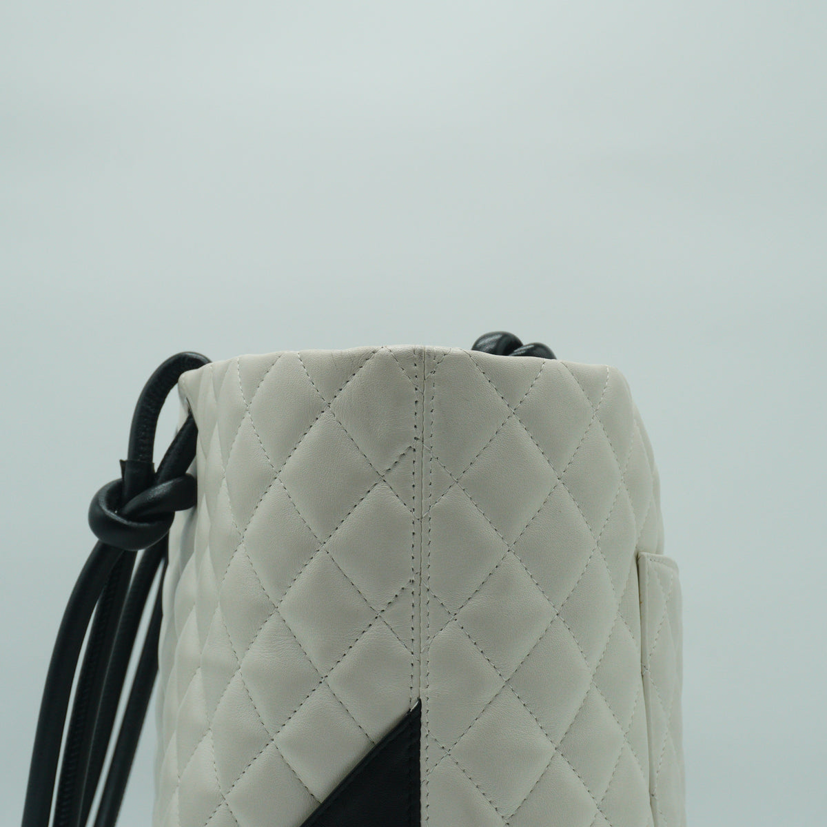 Chanel Cambon Ligne Medium Quilted Calfskin White Tote Bag