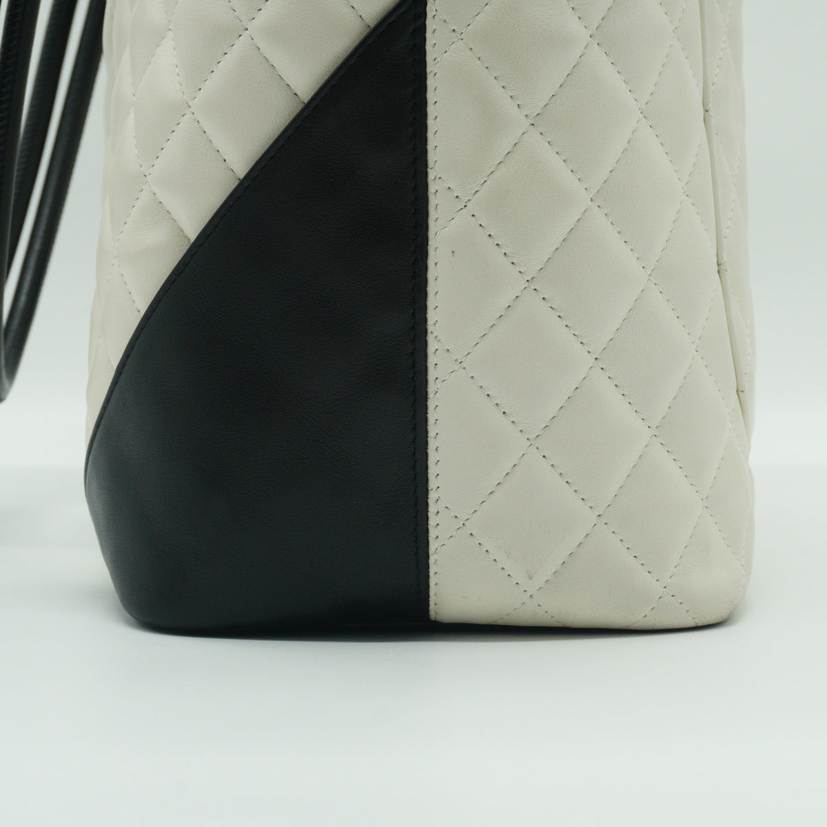 Chanel Cambon Ligne Medium Quilted Calfskin White Tote Bag