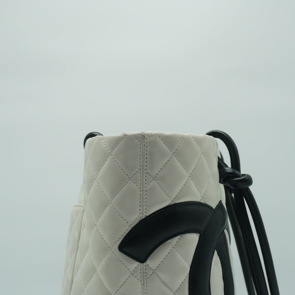 Chanel Cambon Ligne Medium Quilted Calfskin White Tote Bag