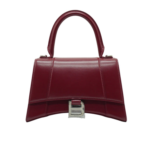 Balenciaga Hourglass Top Handle Burgundy SHW
