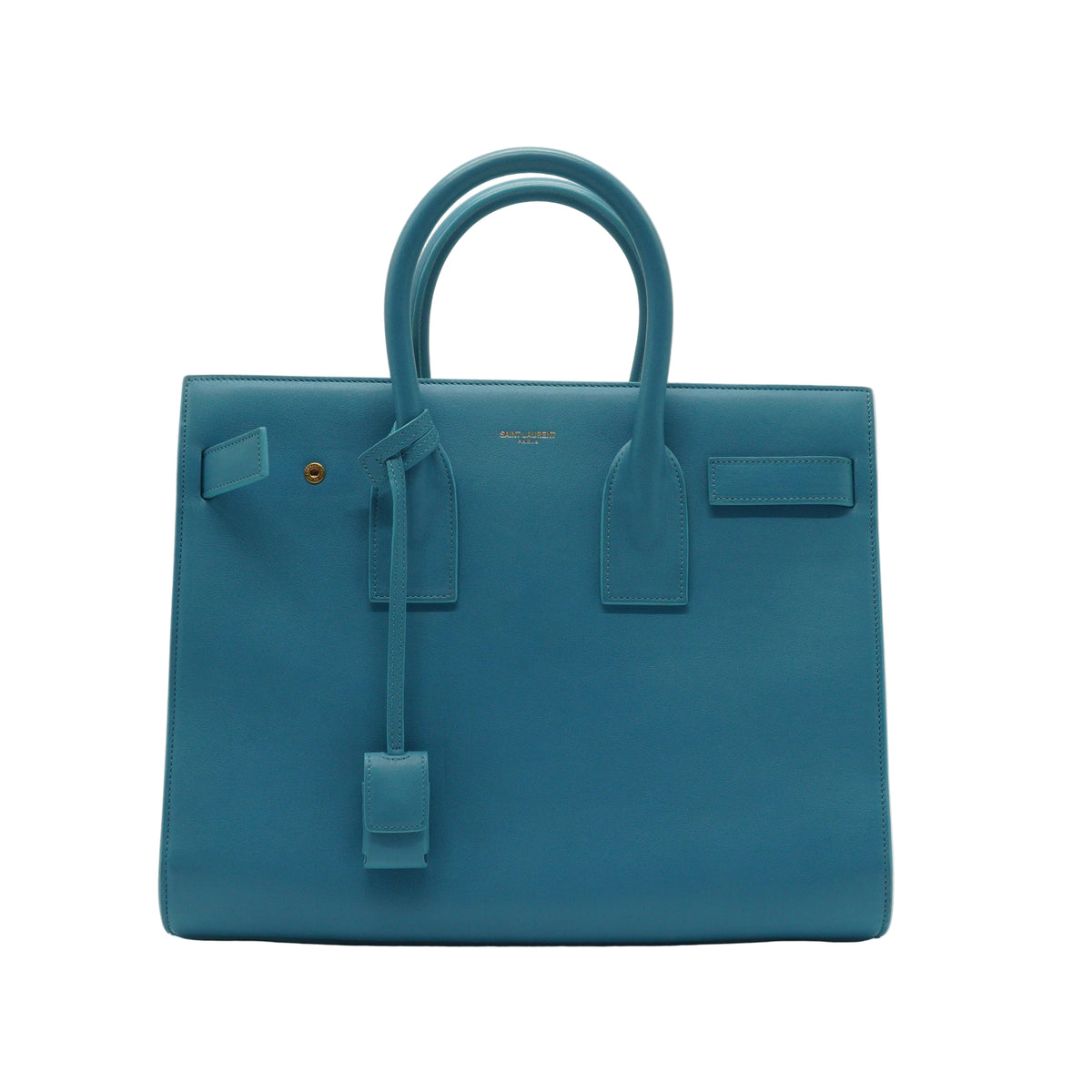 YSL Sac de Jour Medium Premium Calfskin Light Blue GHW