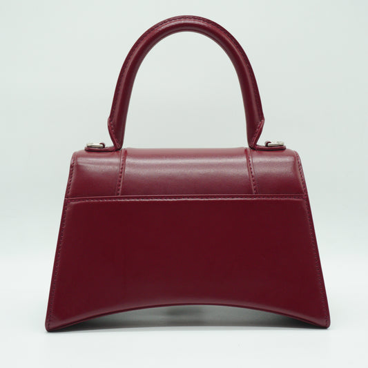 Balenciaga Hourglass Top Handle Burgundy SHW