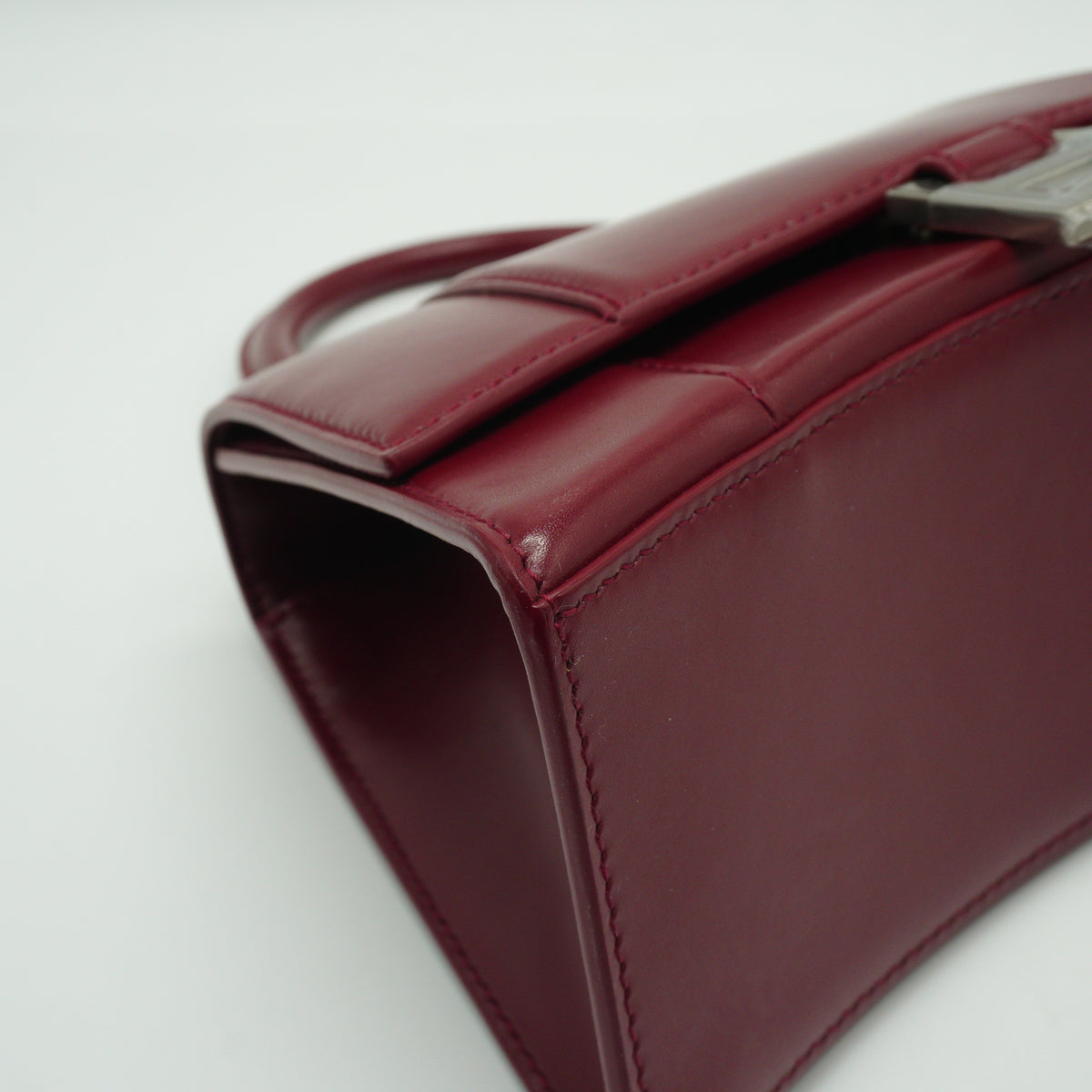 Balenciaga Hourglass Top Handle Burgundy SHW