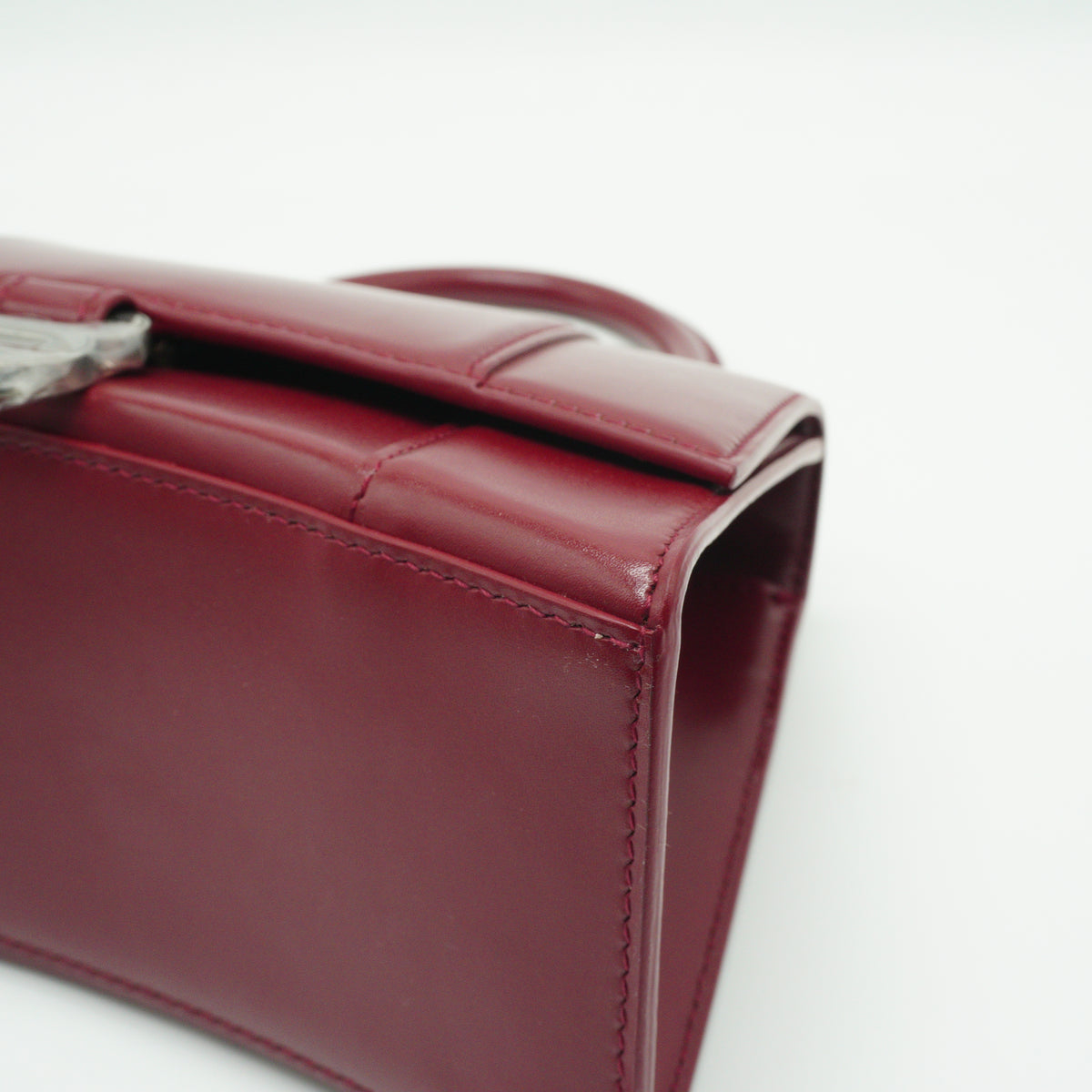 Balenciaga Hourglass Top Handle Burgundy SHW