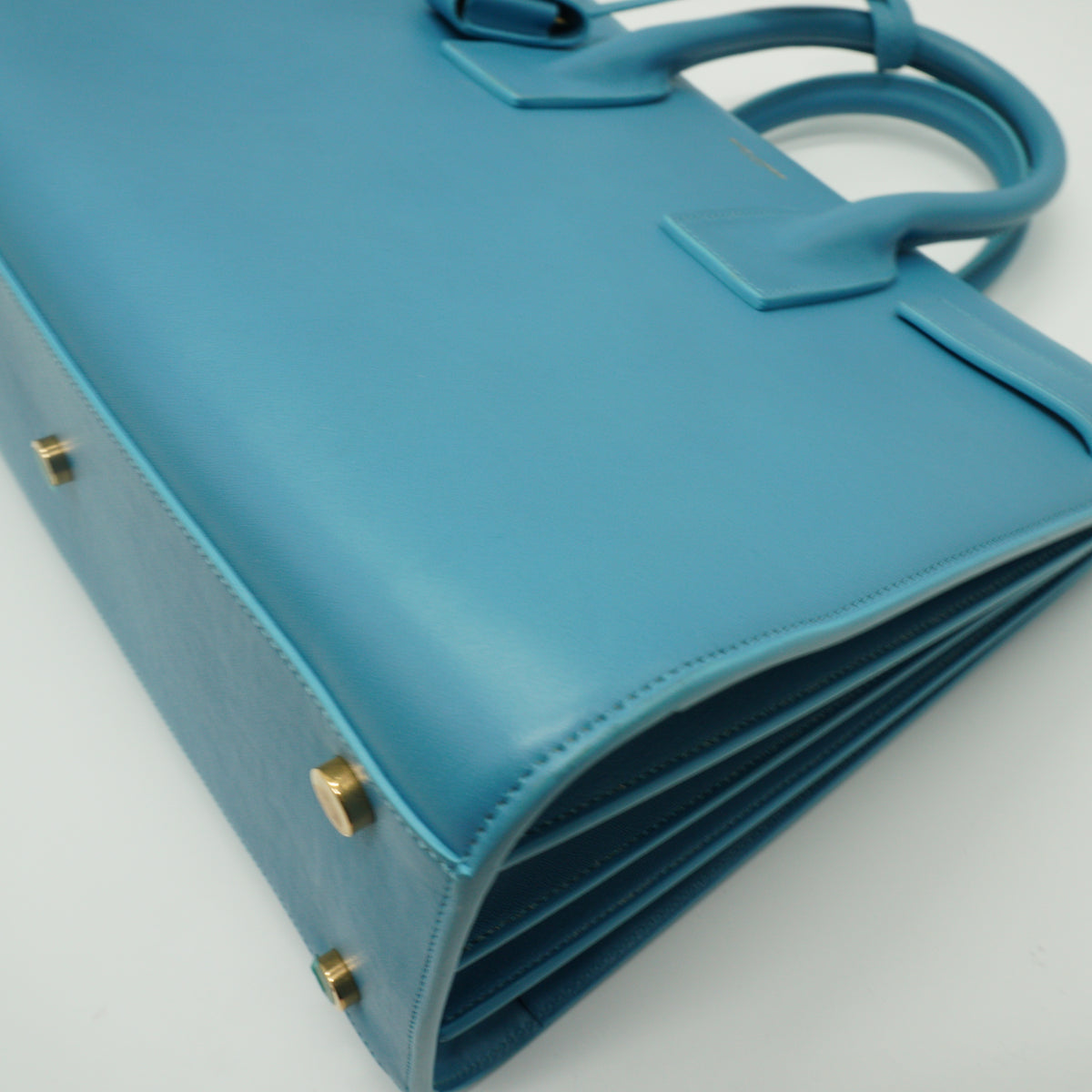 YSL Sac de Jour Medium Premium Calfskin Light Blue GHW