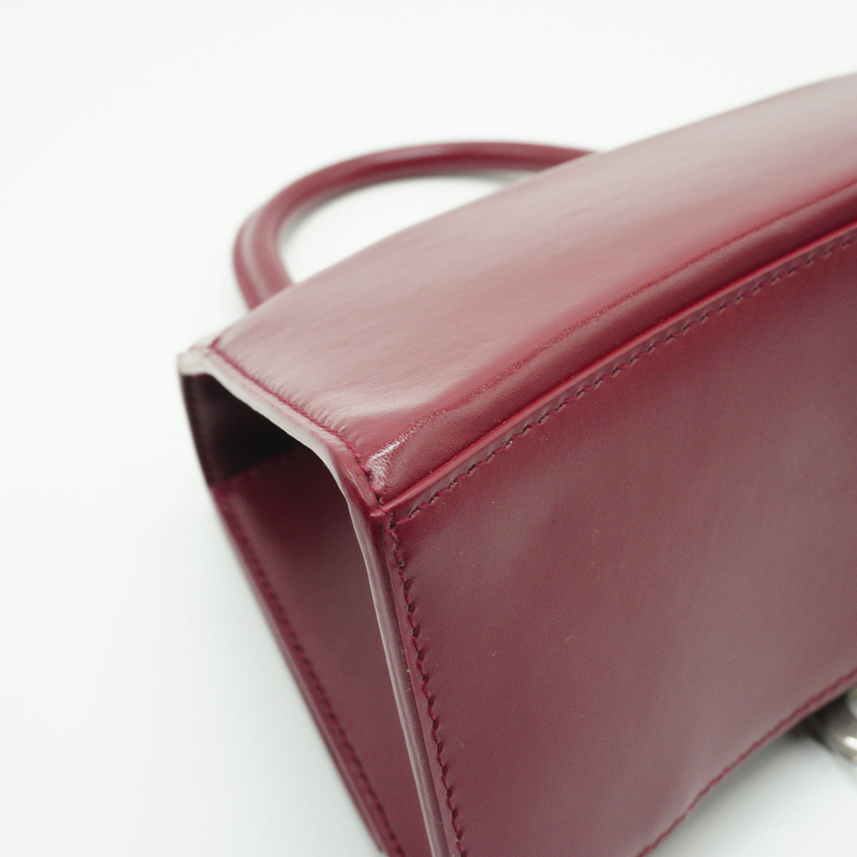 Balenciaga Hourglass Top Handle Burgundy SHW