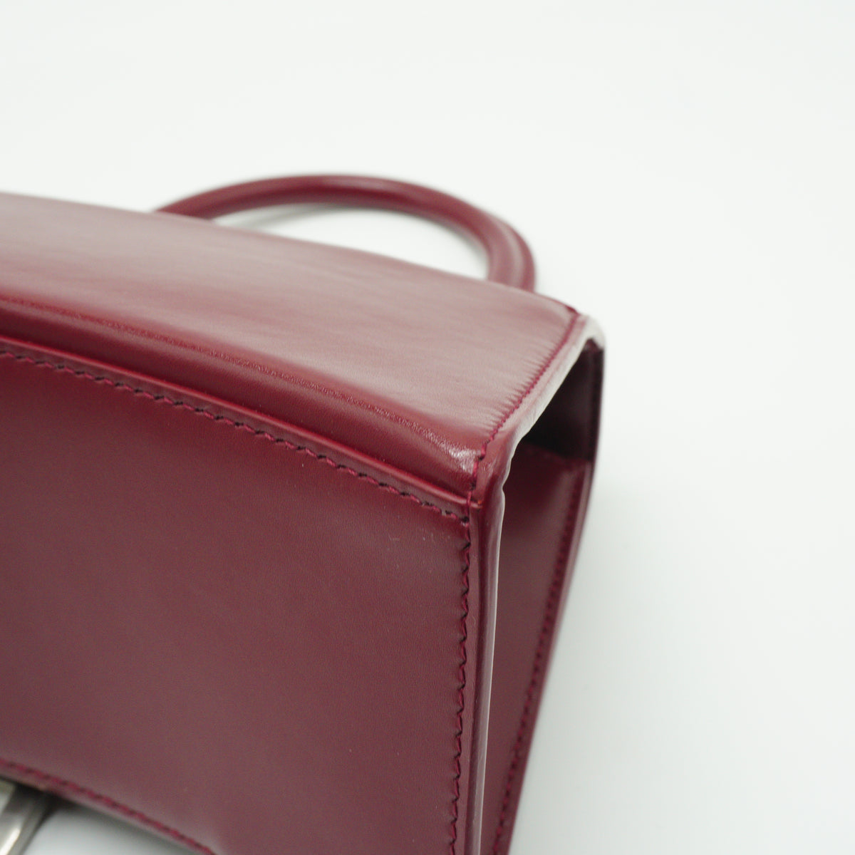 Balenciaga Hourglass Top Handle Burgundy SHW