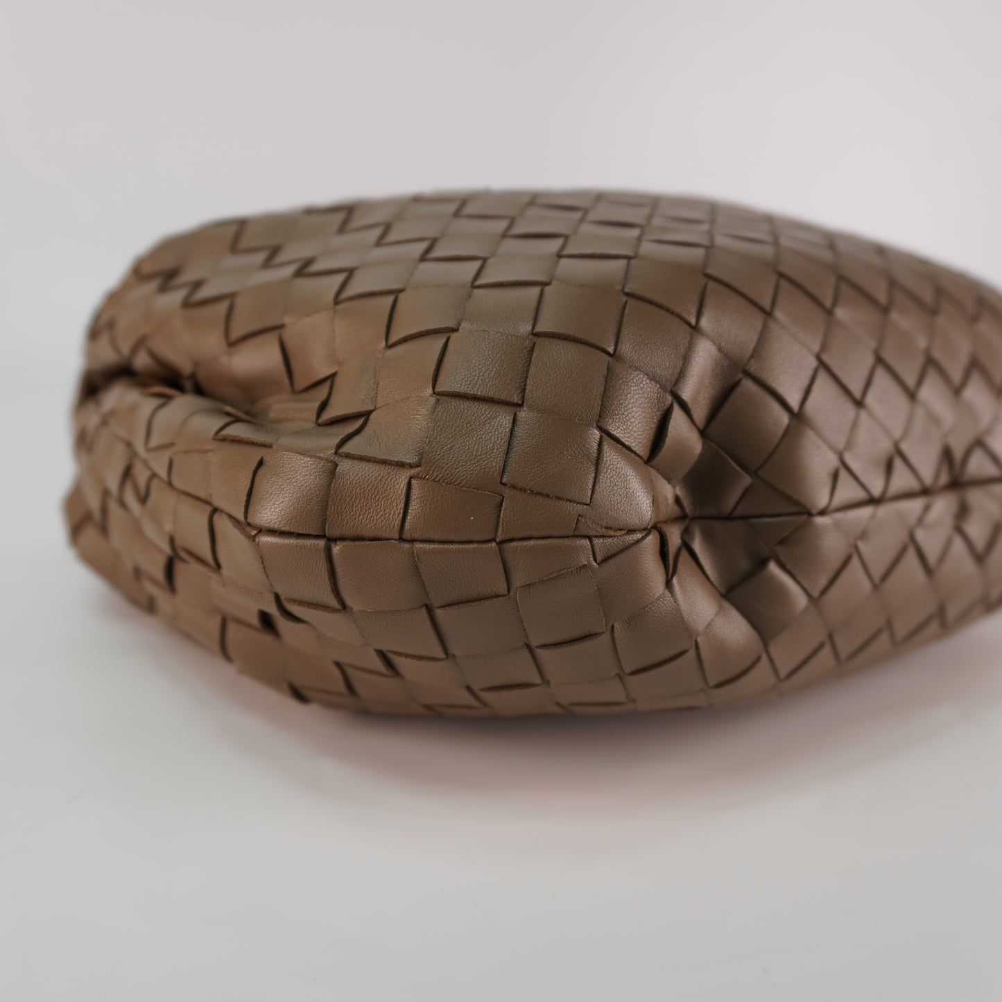 Bottega Veneta Jodie Intrecciato Woven Knotted Top Handle Brown