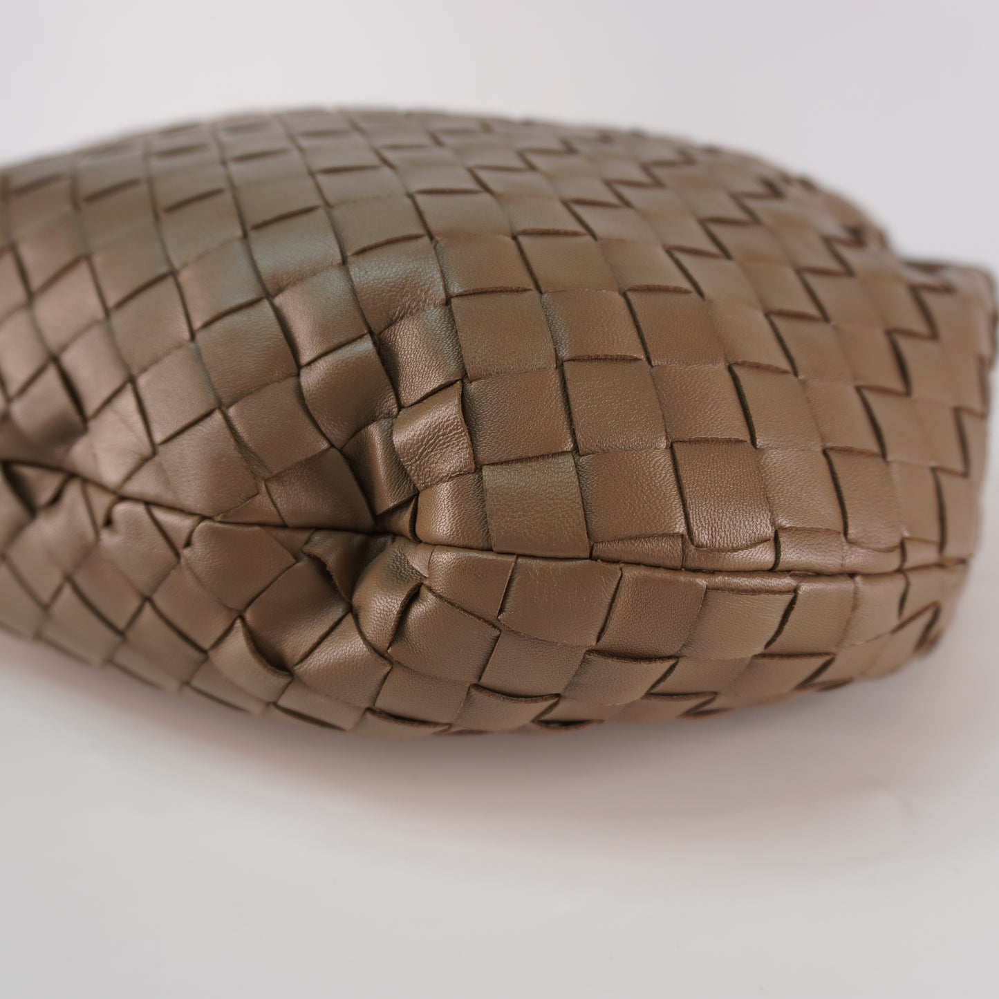 Bottega Veneta Jodie Intrecciato Woven Knotted Top Handle Brown