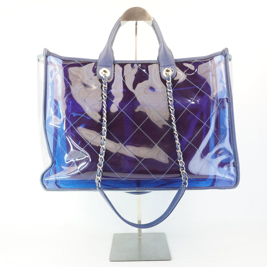 Chanel Coco Splash Shopping PVC Tote Blue