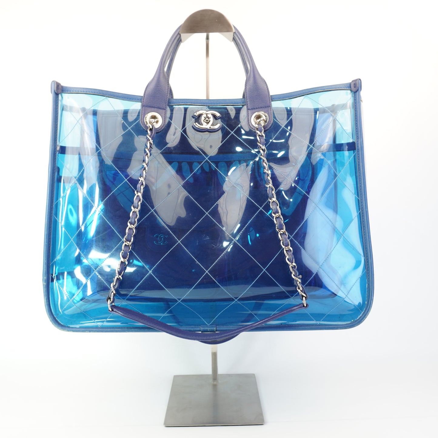 Chanel Coco Splash Shopping PVC Tote Blue