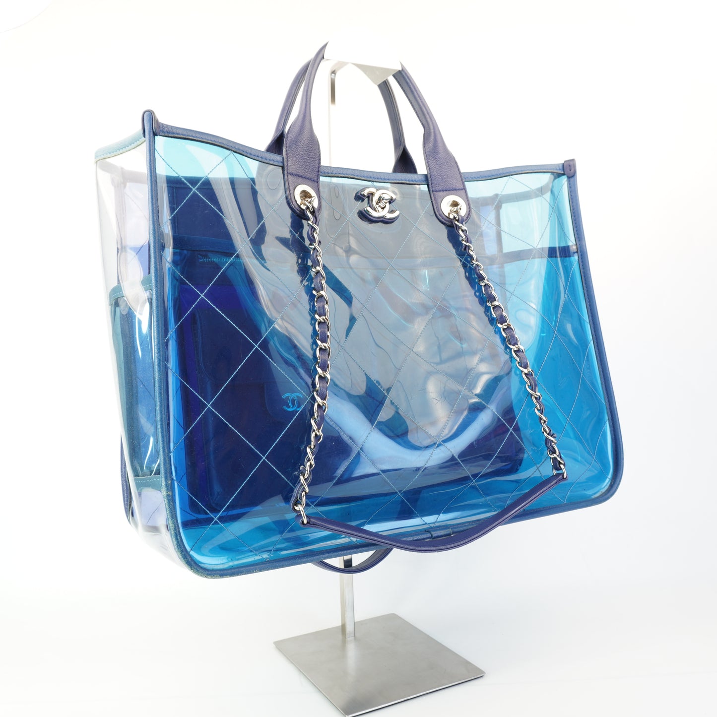 Chanel Coco Splash Shopping PVC Tote Blue