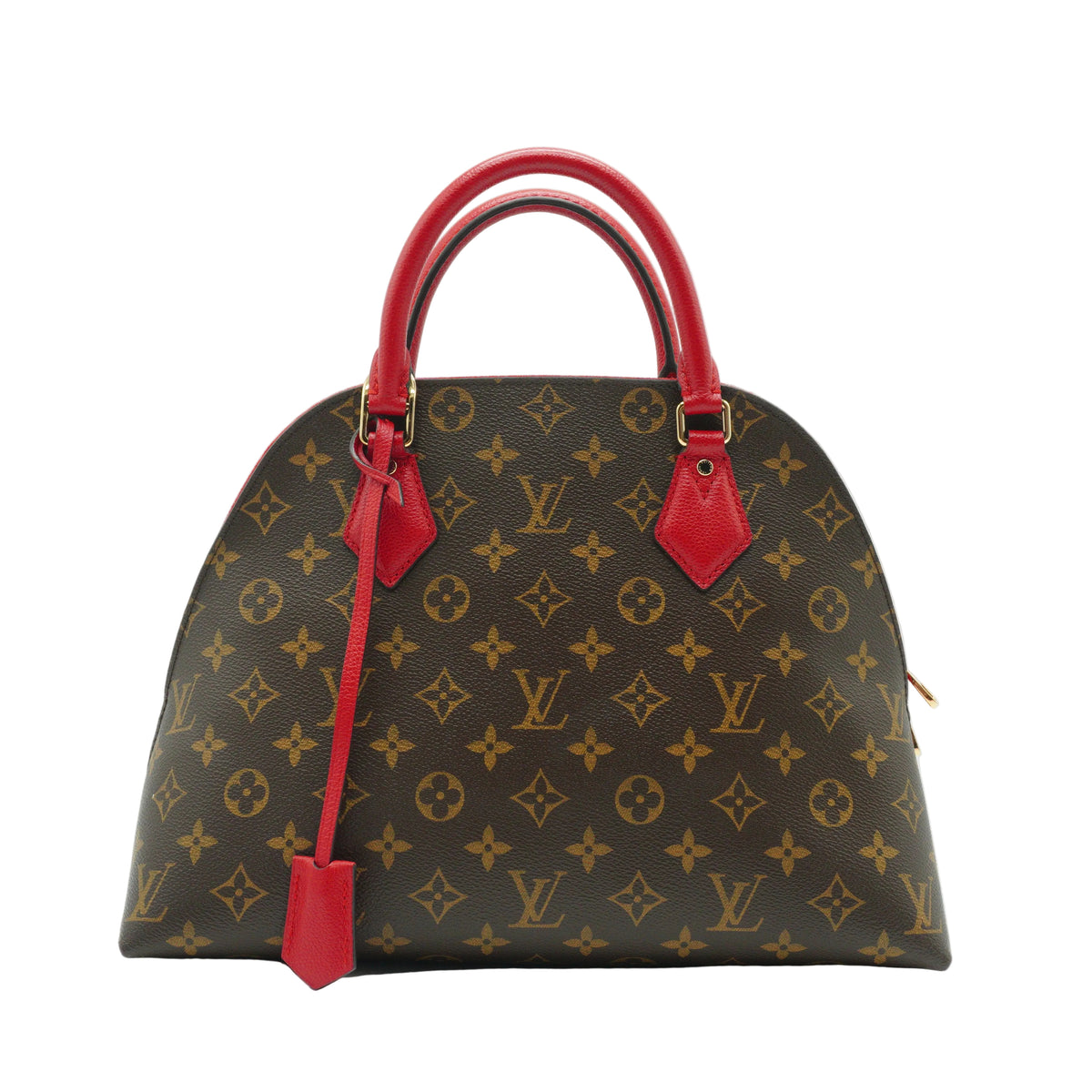 Louis Vuitton	Alma BNB Medium Handbag Monogram Red Trims GHW