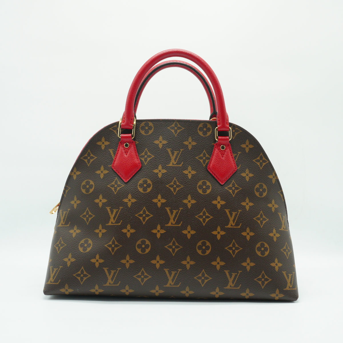 Louis Vuitton	Alma BNB Medium Handbag Monogram Red Trims GHW