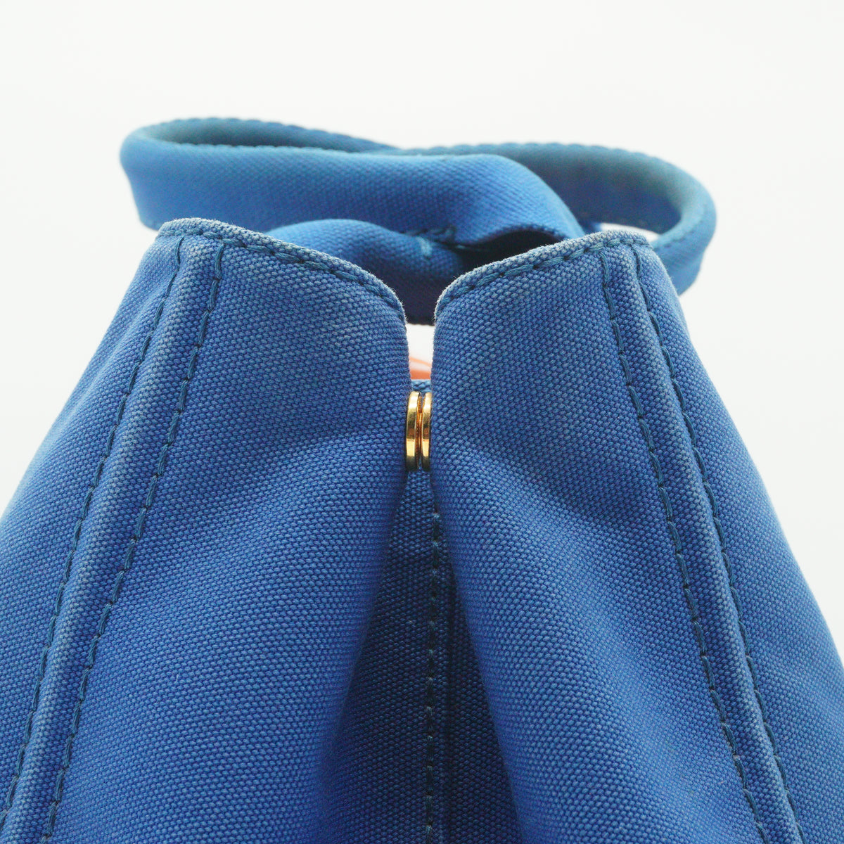 Prada Canapa Medium Canvas Tote Bag Blue GHW