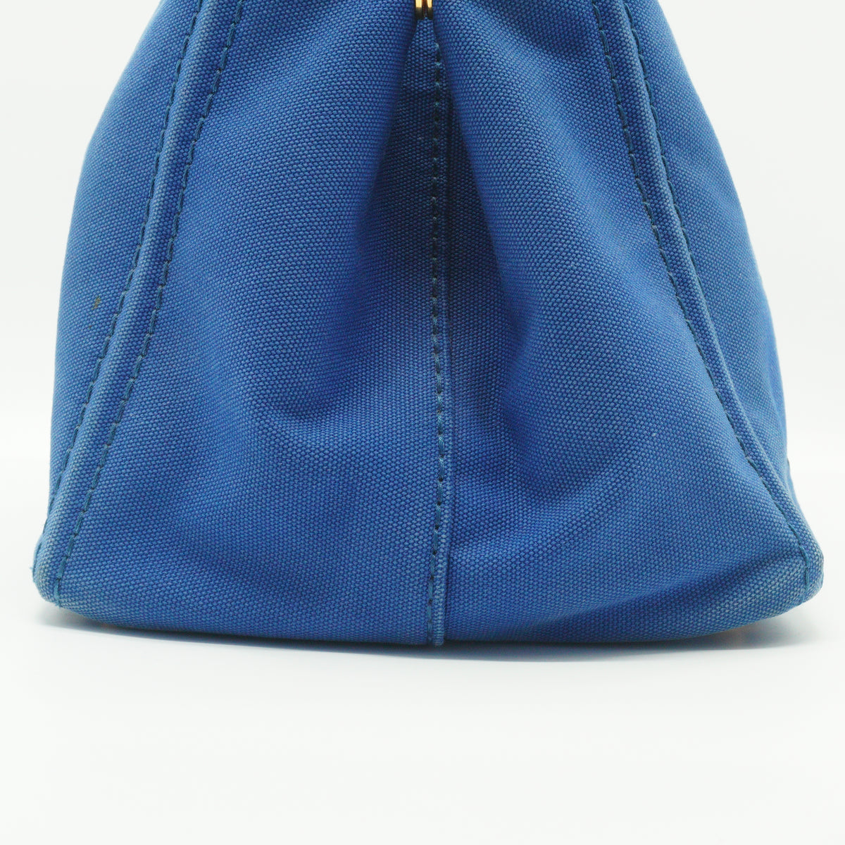 Prada Canapa Medium Canvas Tote Bag Blue GHW