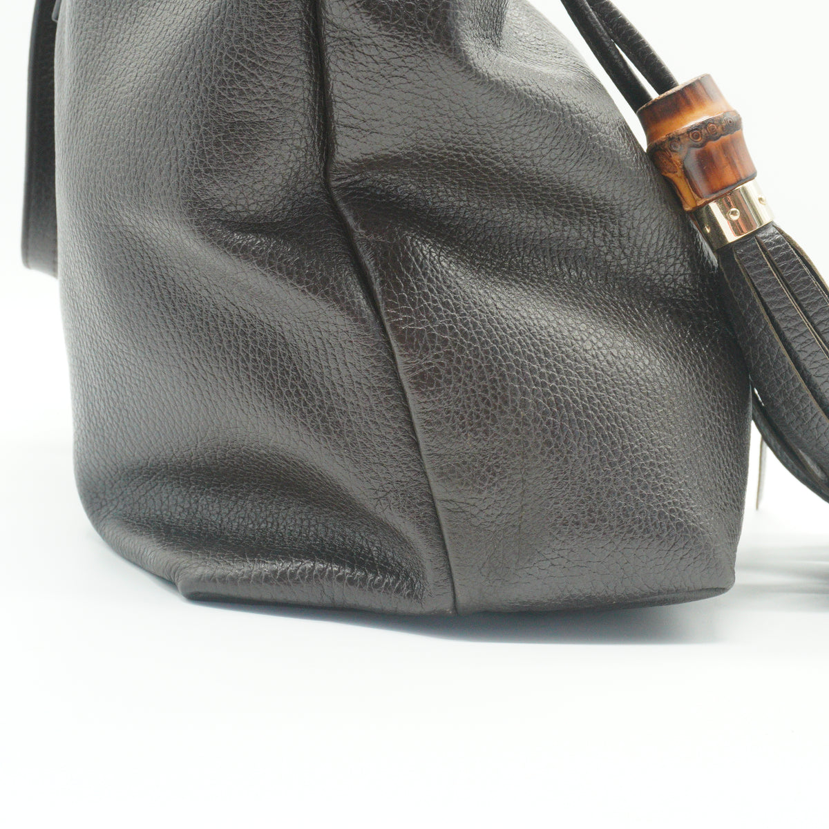 Gucci Bamboo Tassel Large Leather Brown Tote Bag GHW