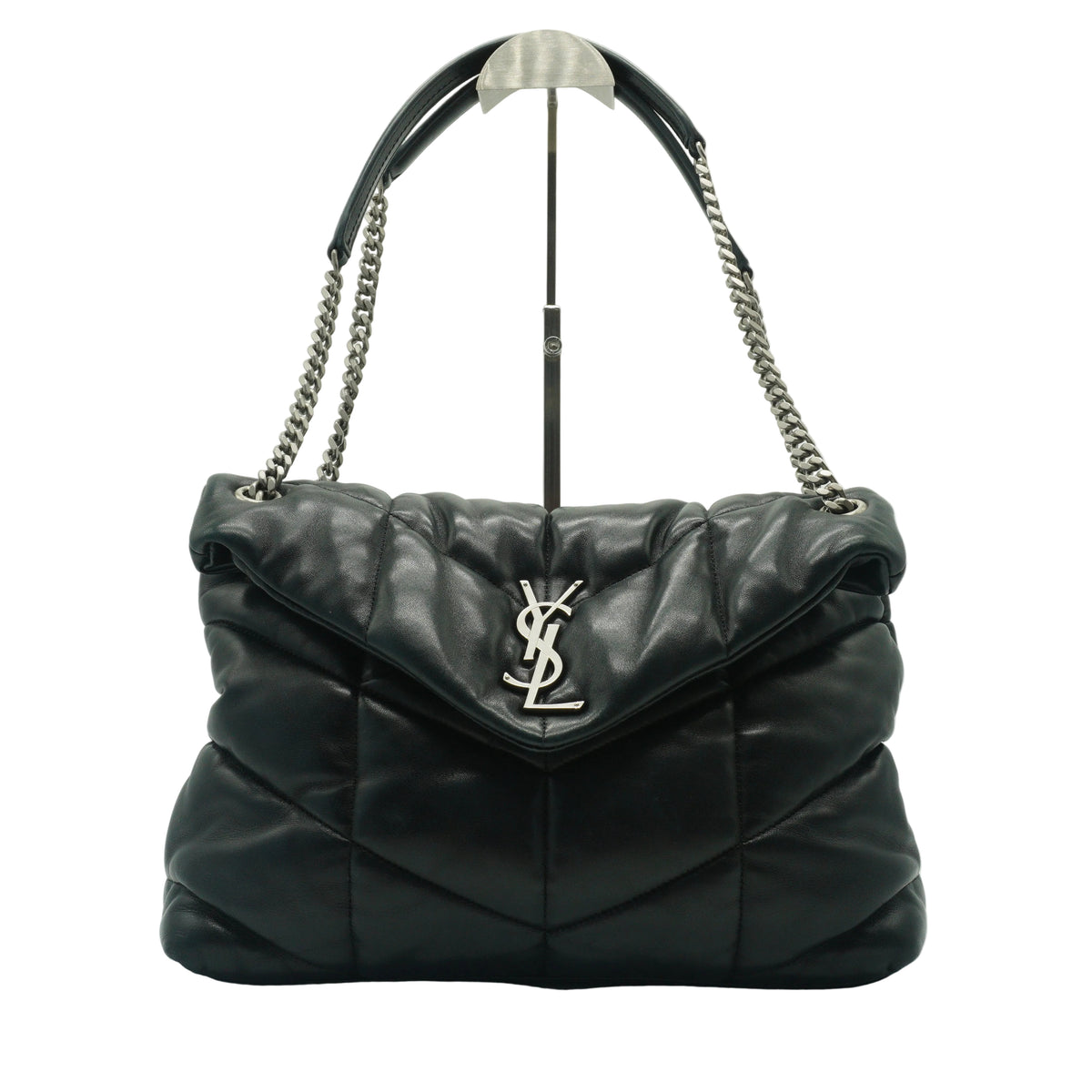 YSL Loulou Puffer Medium Lambskin Black SHW