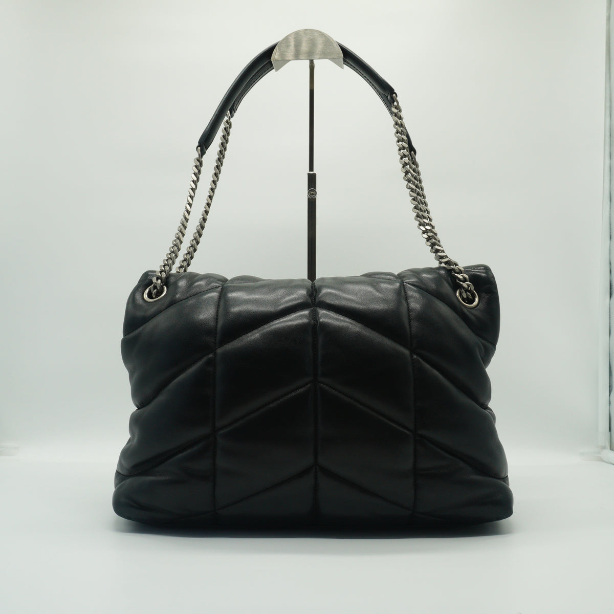 YSL Loulou Puffer Medium Lambskin Black SHW