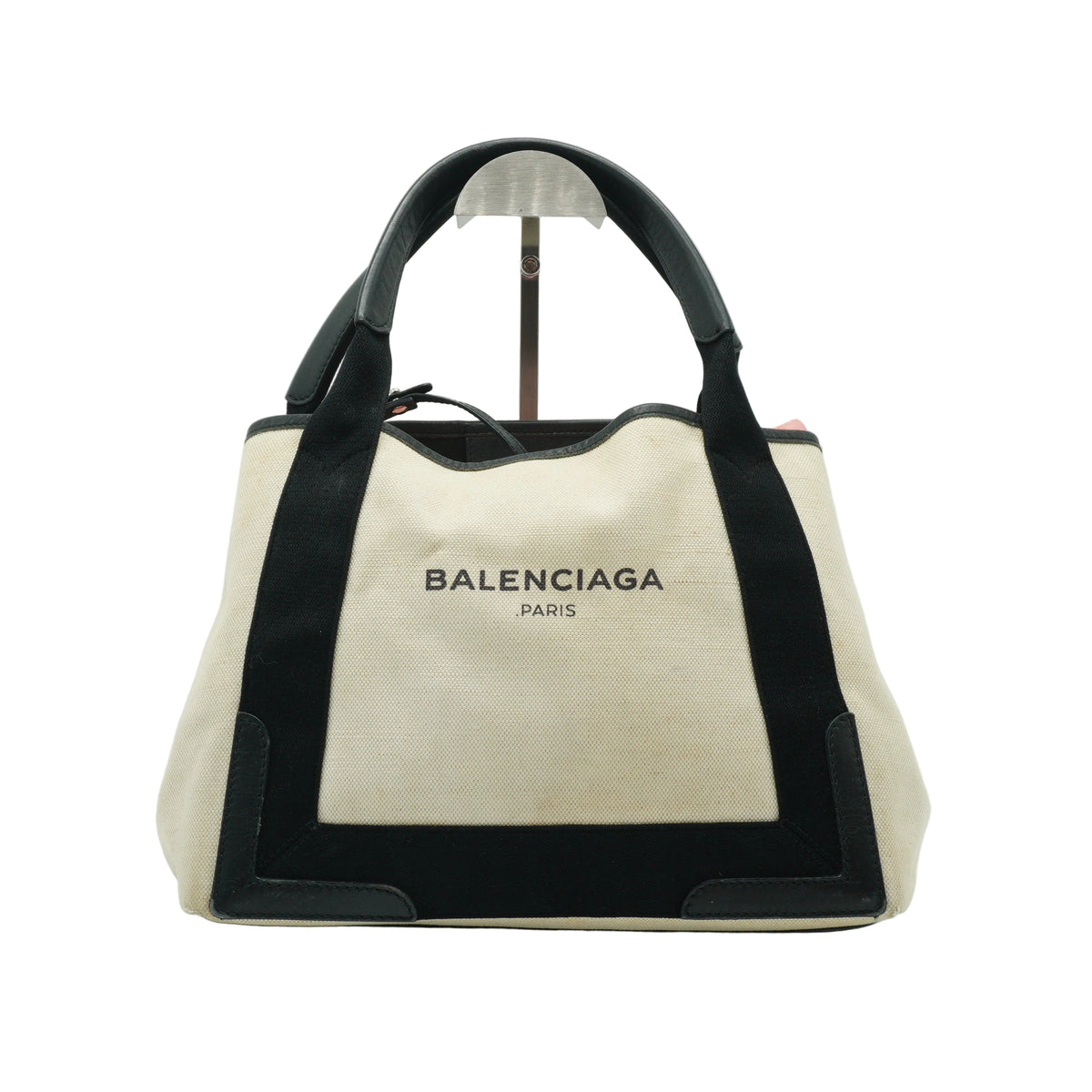 Balenciaga	Cabas Tote Black white Medium SHW
