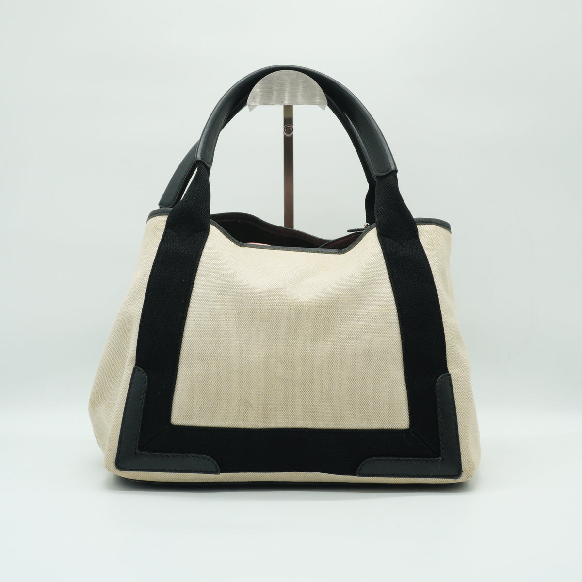 Balenciaga	Cabas Tote Black white Medium SHW