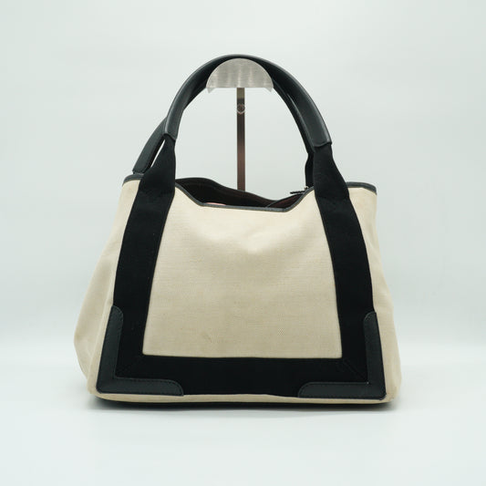 Balenciaga	Cabas Tote Black white Medium SHW