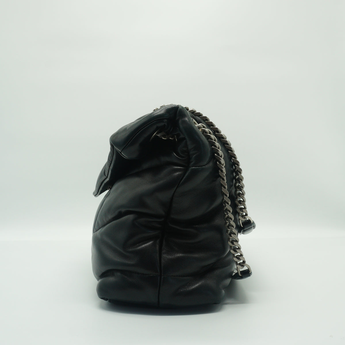 YSL Loulou Puffer Medium Lambskin Black SHW