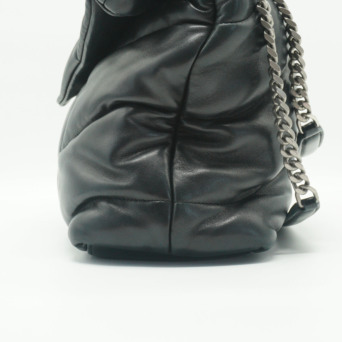 YSL Loulou Puffer Medium Lambskin Black SHW