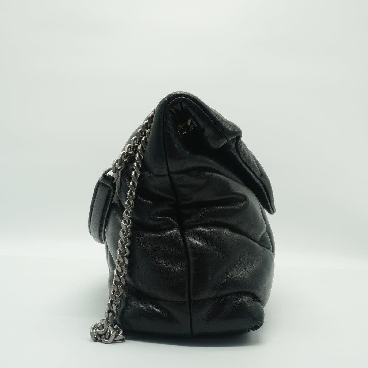 YSL Loulou Puffer Medium Lambskin Black SHW