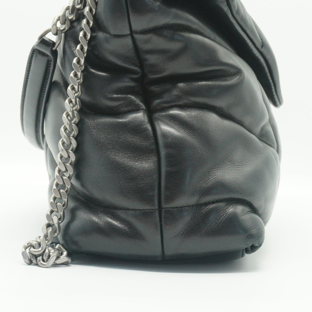 YSL Loulou Puffer Medium Lambskin Black SHW