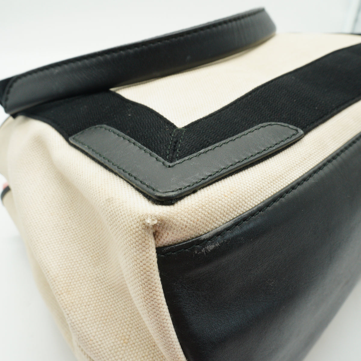 Balenciaga	Cabas Tote Black white Medium SHW